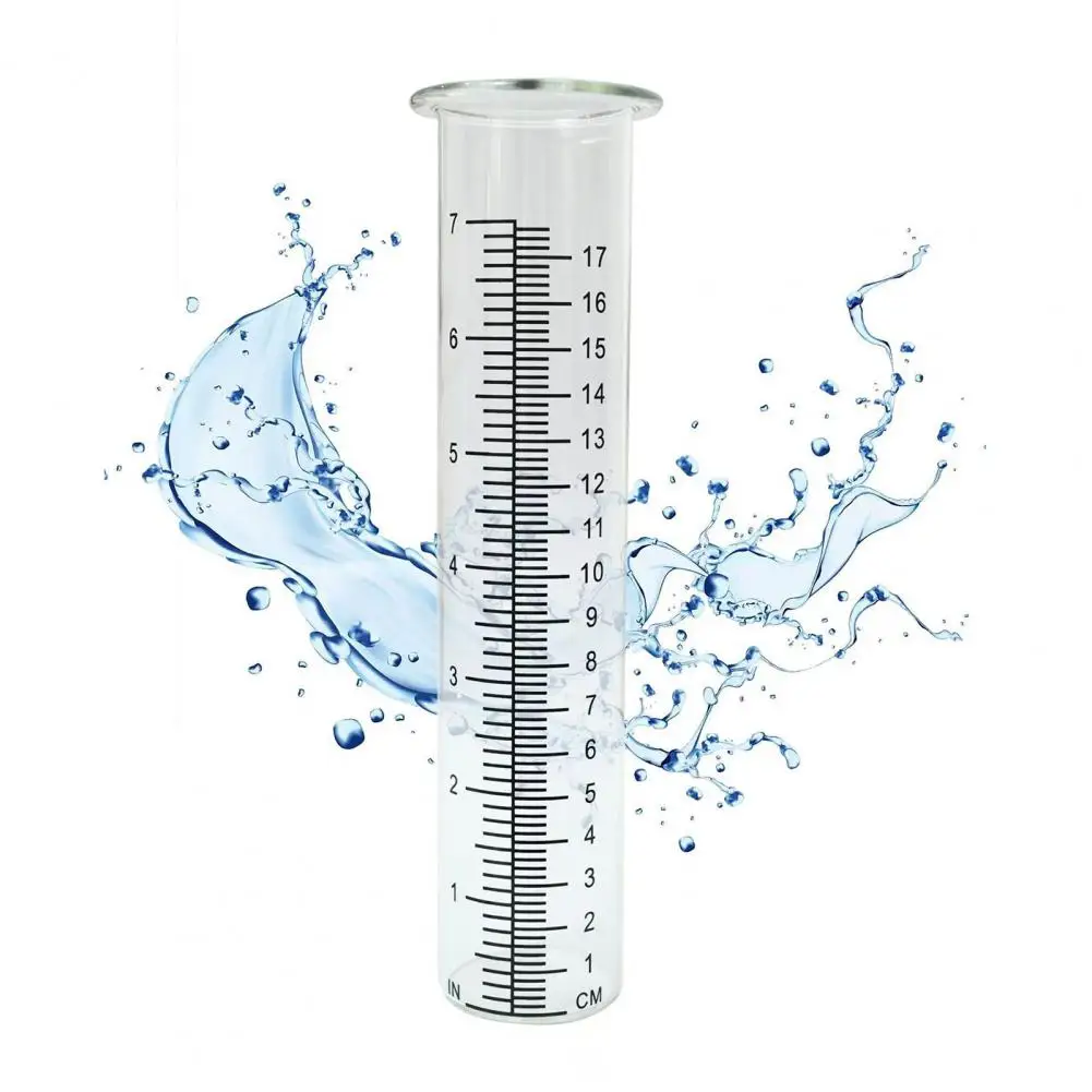 Font Rain Gauge Tube 8.3 Inch Plastic Rain Gauge Replacement Tube Freeze Proof Outdoor Rain Gauge Transparent Resistant Garden