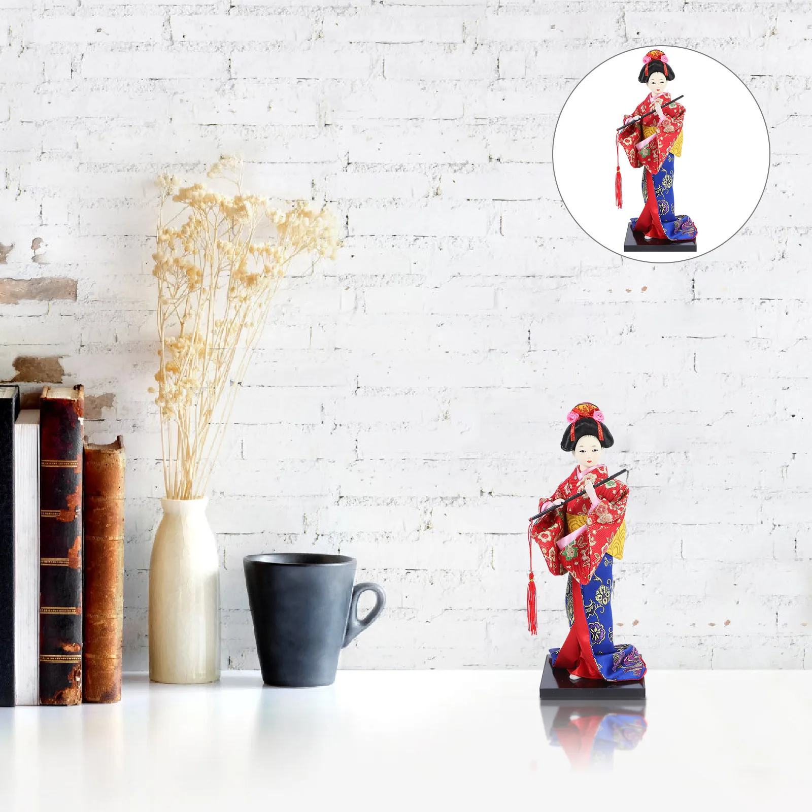 

1Pcs Japanese Folk Geisha Adornment Handmade Kimono Inspired Desktop Ornament Decor Wall Living Room Bedroom