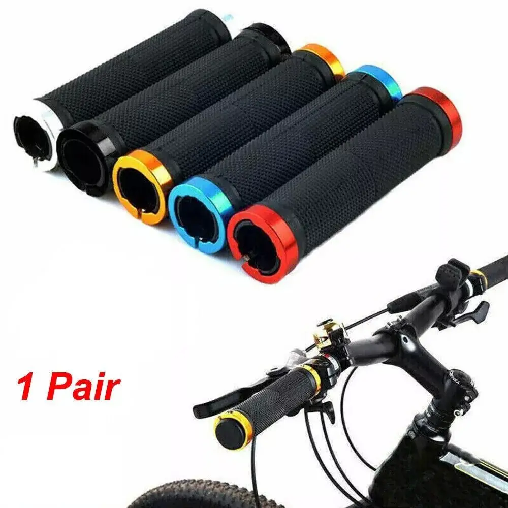 Aluminum Alloy Bicycle Grips Bilateral Lock Shockproof Bicycle Handlebar Grips Bike Accessories Non-slip Handle Bar Grips