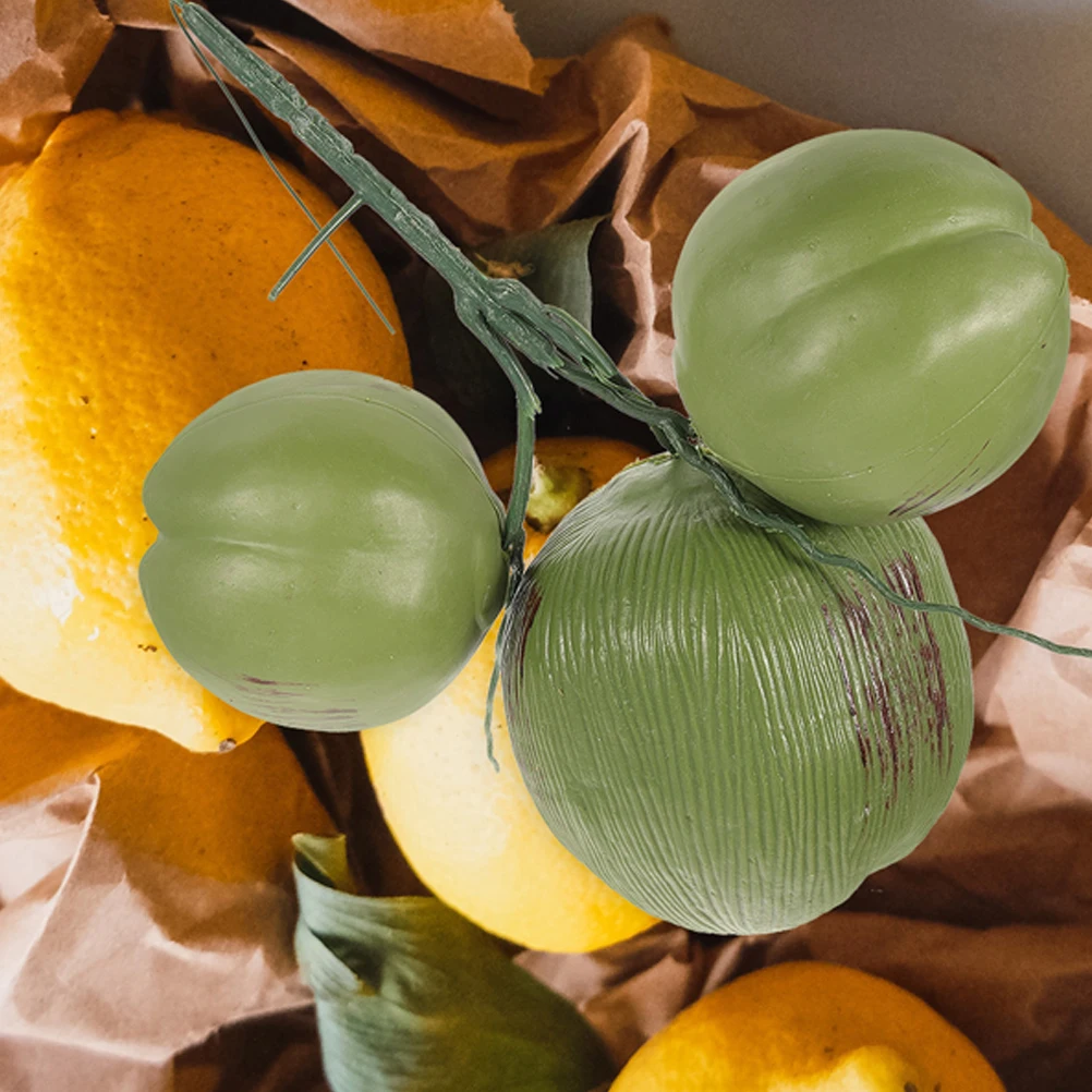 

2 Bunches Artificial Coconuts Fake Coconuts Fruit Props Farmhouse Decorations Tropical Party Decorations Plastic Fruit Display