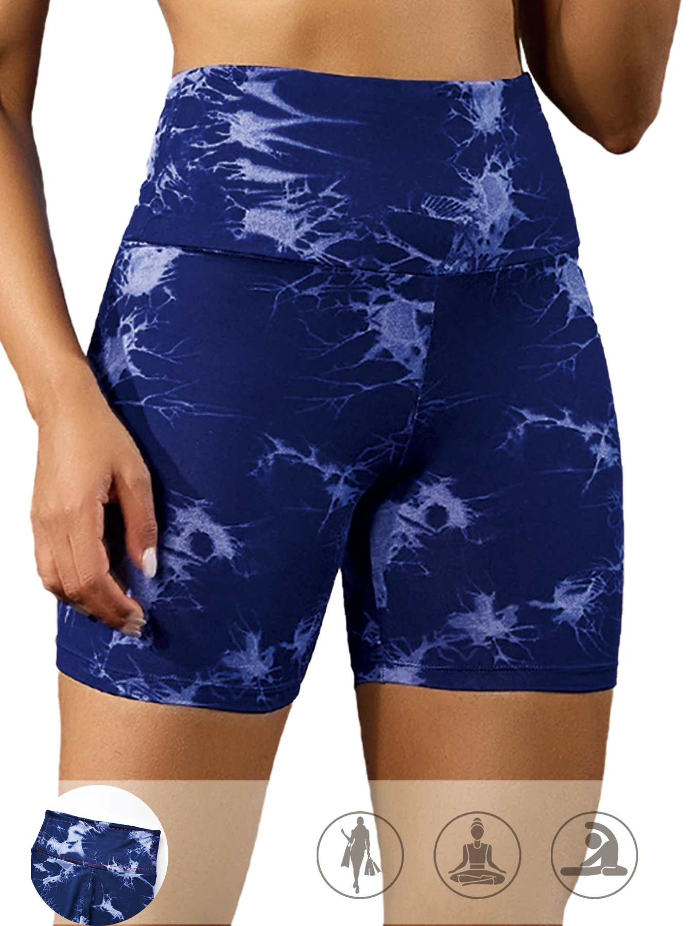 

Женские шорты для йоги и бега с принтом тай-дай, высокая талия, супермягкие, непрозрачные, для спорта и тренировок