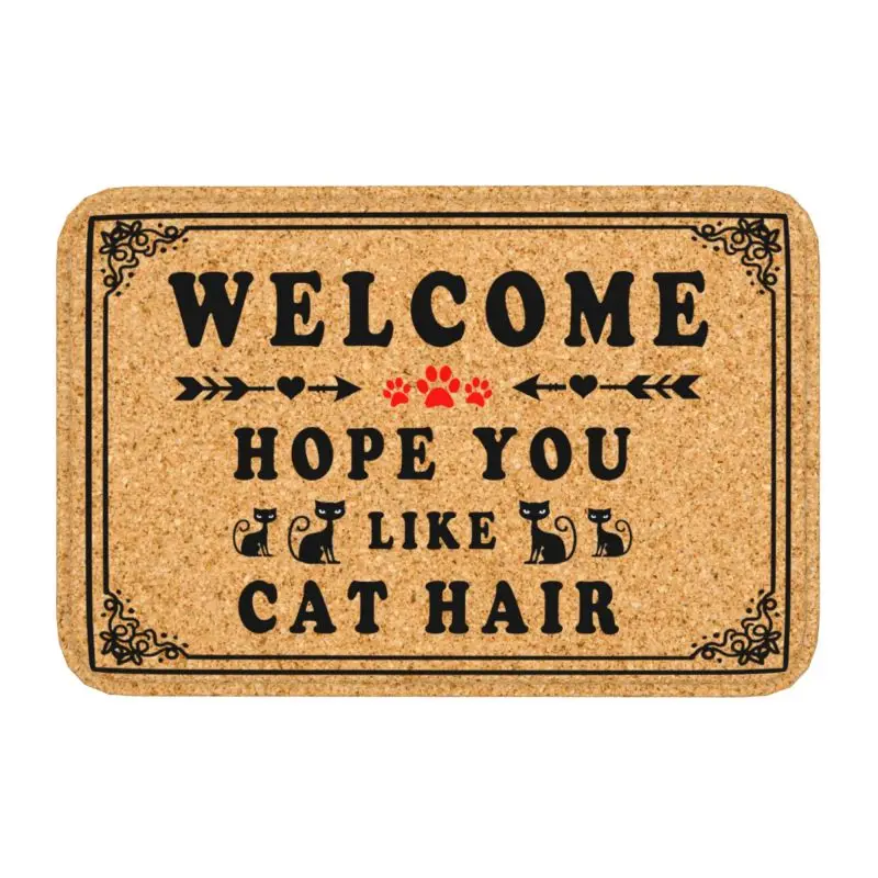 Custom Hope You Like Cat Hair Doormat Anti-Slip Bath Kitchen Mat Toilet Welcome Floor Door Entrance Carpet Rug