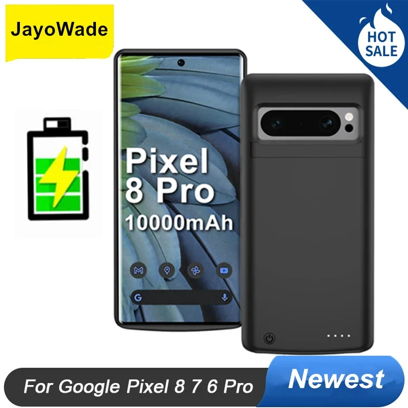 10000Mah Phone Holder Battery Charger Case For Google Pixel 8 7 6 Pro Power Case Power Bank For Google Pixel 8 Pro Battery Case