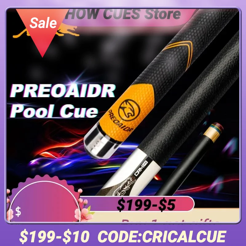 

PREOAIDR 3142 Кий для бассейна Carbon Maple Shaft Black Technology Stick 12,5/11,8/10,8 мм Радужный наконечник PREDATOR Uniloc Joint Кий для бильярда