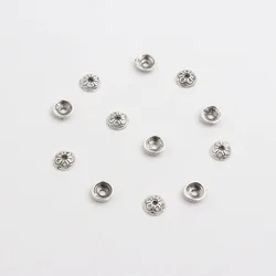 50pcs Three Colors Semicircular Pattern with Holes Metal Spacer Bead Caps for Specially Making Necklace Bracelet DIY Accessories