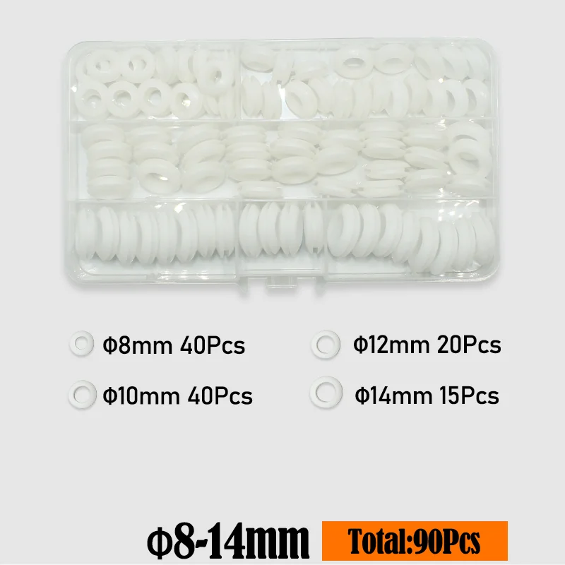 400/90 Stück Gummidichtungsring, doppelseitiger Gummitüllenring, ungiftig, geruchlos, zum Schutz von Draht, Kabelloch, Unterlegscheiben, Dichtungsscheiben – Detail 8