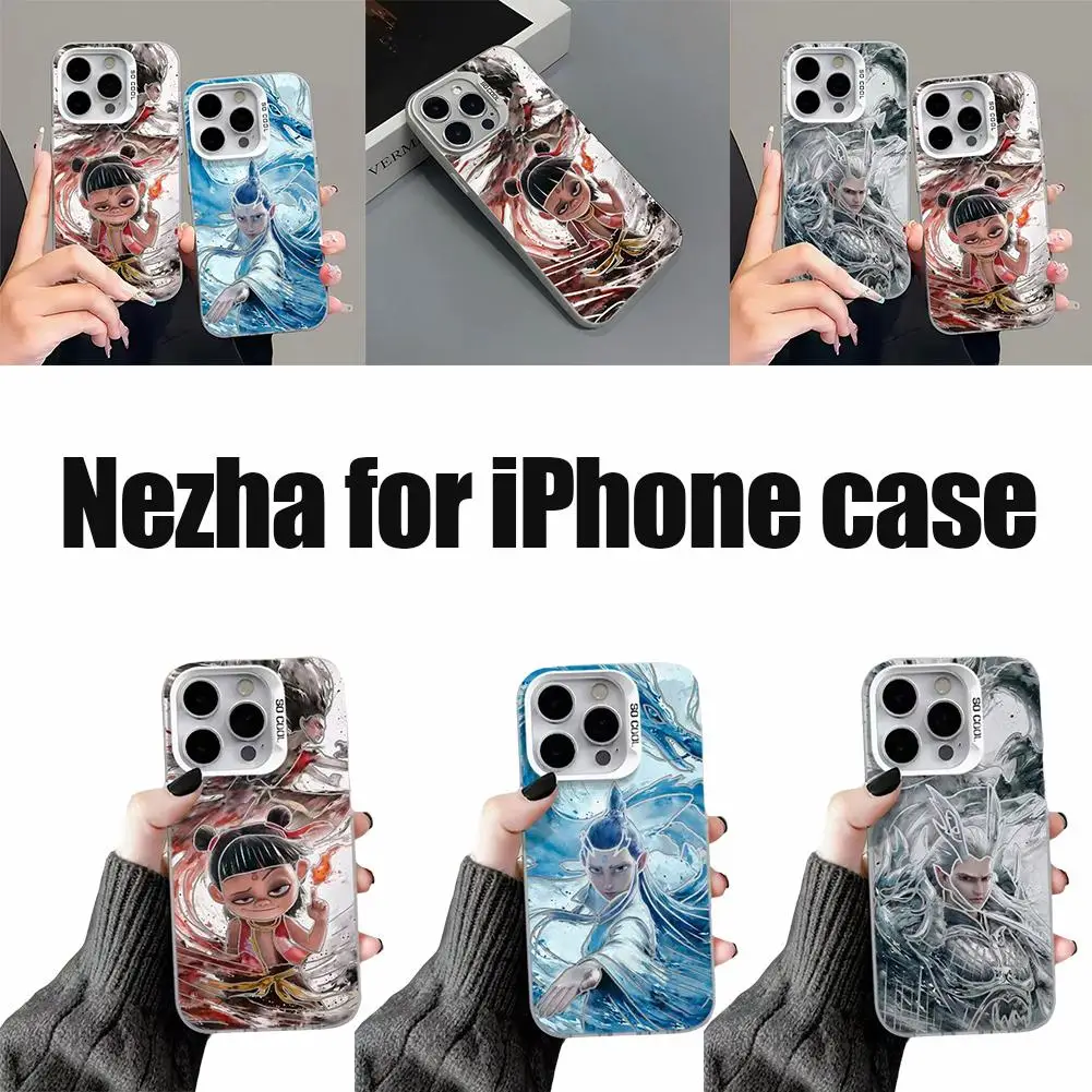 Casing Ponsel Populer Film Anime Nezha 2 untuk Iphone 14 15 16 Pro Max Casing Ponsel Ao Bing Kreatif Dapat Dicuci Tahan Benturan Tahan Jatuh