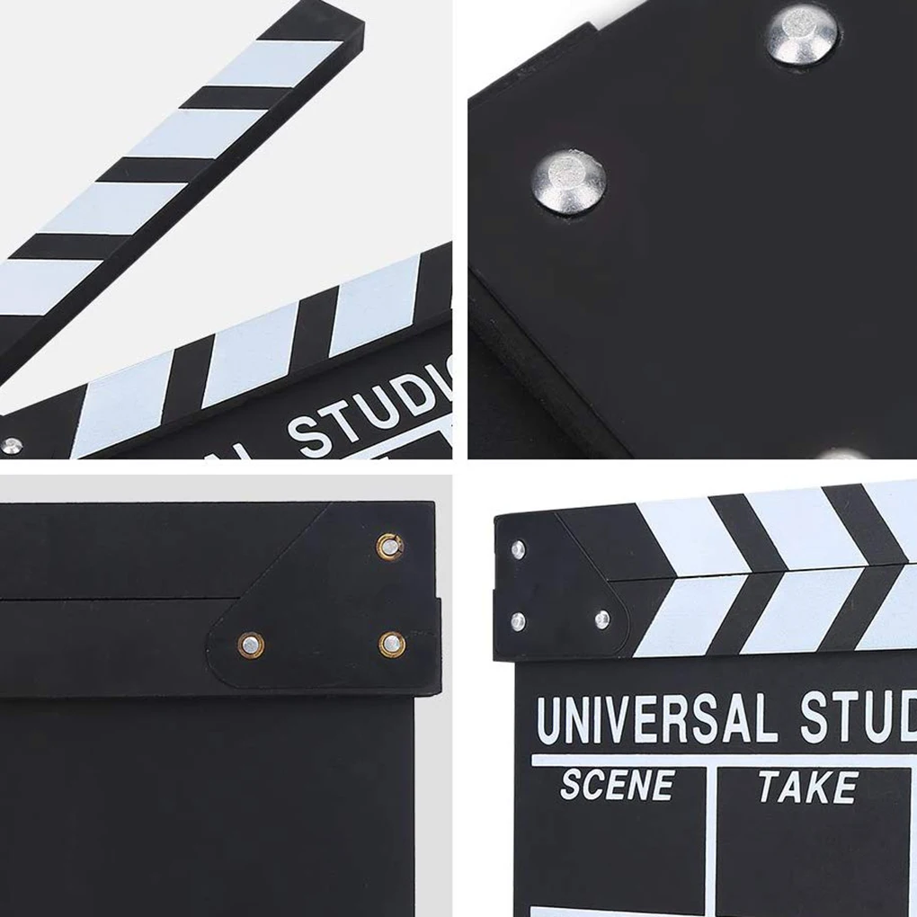 Wood Clapper Board Reusable Props Decoration Boards Director Slate Video Action Movie Scene Shooting Tool Clapboard