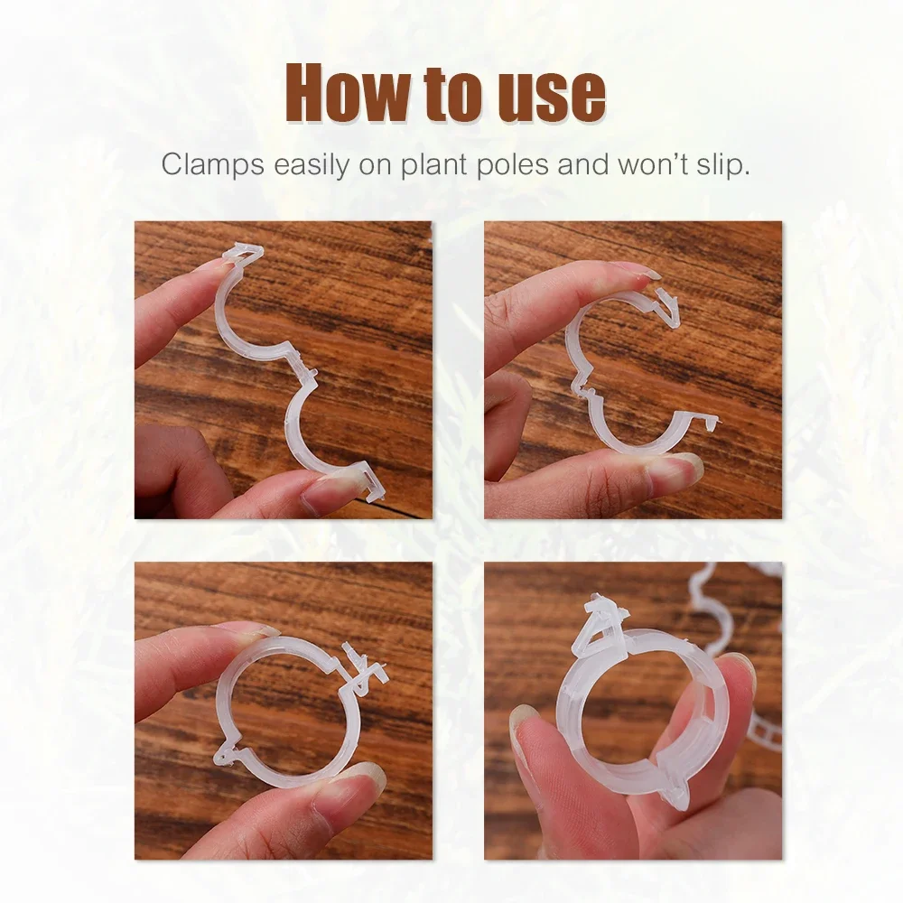 Plastic Plant Support Clips Reusable Garden Vegetable Tomato Vines Upright Twine Plant Fixed Clips Holder Grafting Fixing Tools