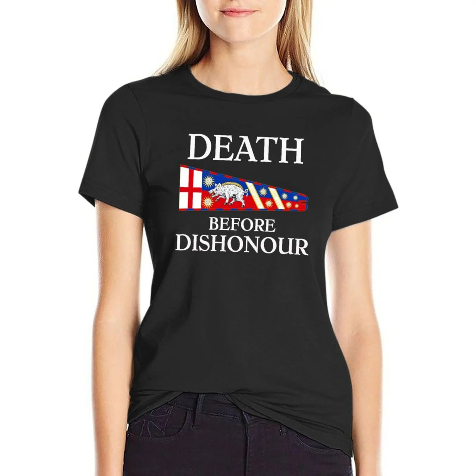 

Richard III Death before Dishonour T-Shirt heavyweights Blouse t shirts for Women loose fit