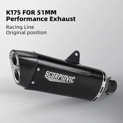 Motorcycle Exhaust Muffler with DB K175, Double Hole Bike 51mm Inlet, Inlet