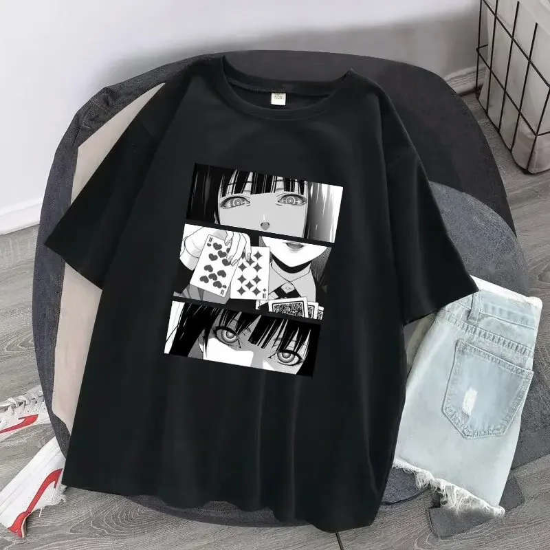 Kakegurui Japanese Anime T-shirt Women Clothes Japanese 2000s Style Y2k T Shirt Top Summer Cosplay Graphic Tee Short Sleeve Tops