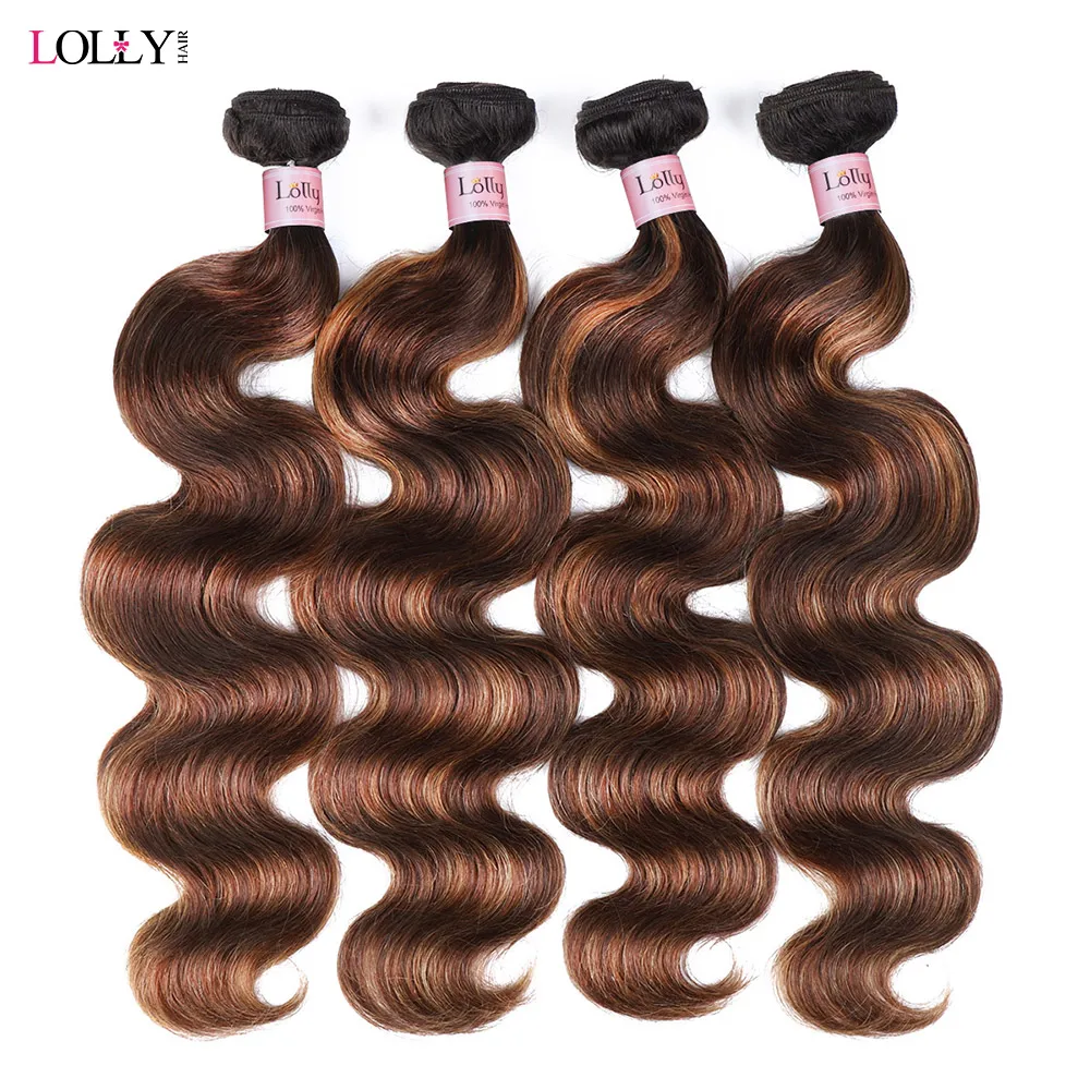 FB 30 Highlight Body Wave Bundles Remy Brazilian Human Hair Bundles 8-30 inch Piano Color Remy Human Hair Extensions