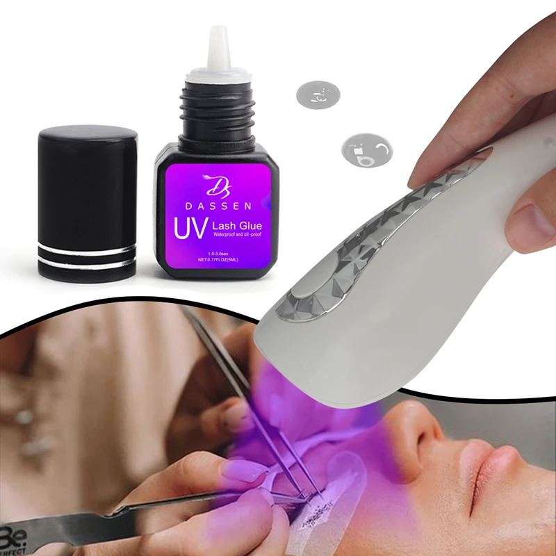 Dassen UV Glue Eyelashes 1s eyelash extensions professional eyelash adhesive Waterproof lashes supplies for Salon Eyelash glue