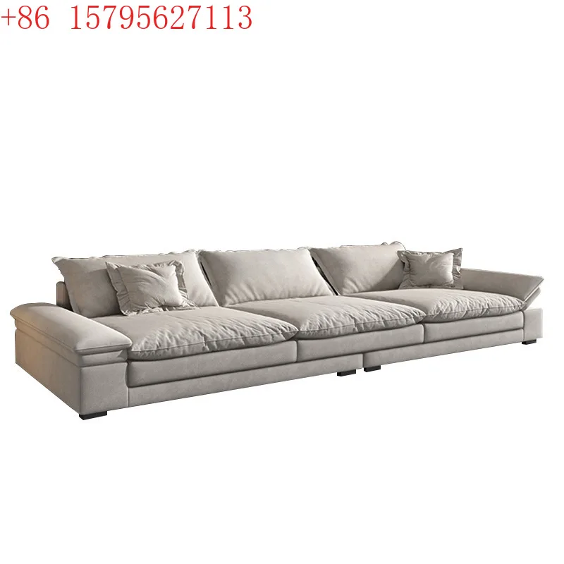 

Living room Italian simple technology cloth straight row size apartment fabric sofa