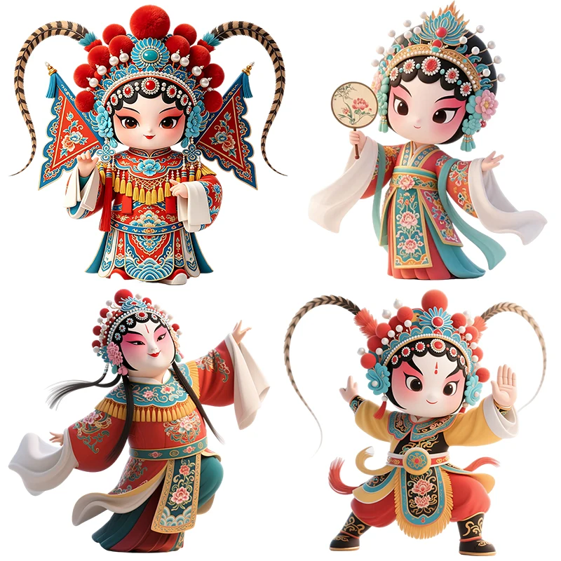 Three Ratels CAB90 Classic Chinese style Peking Opera cartoon stickers for home decoration PVC self-adhesive waterproof