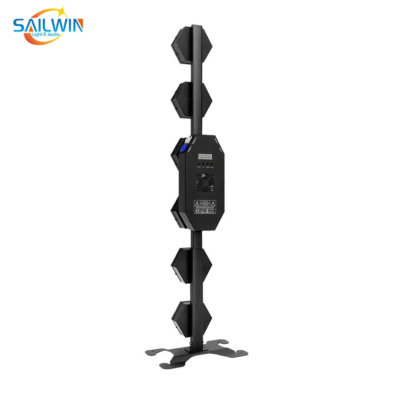 Sailwin Mini 6 line LED rotary retro style stage light with RGB DMX warm white beam for disco wedding party KTV performance