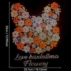 Sparkling Iron on patch Super shiny flower rhinestone DIY T-shirt Sweater patch for decorating clothing pillows accessories