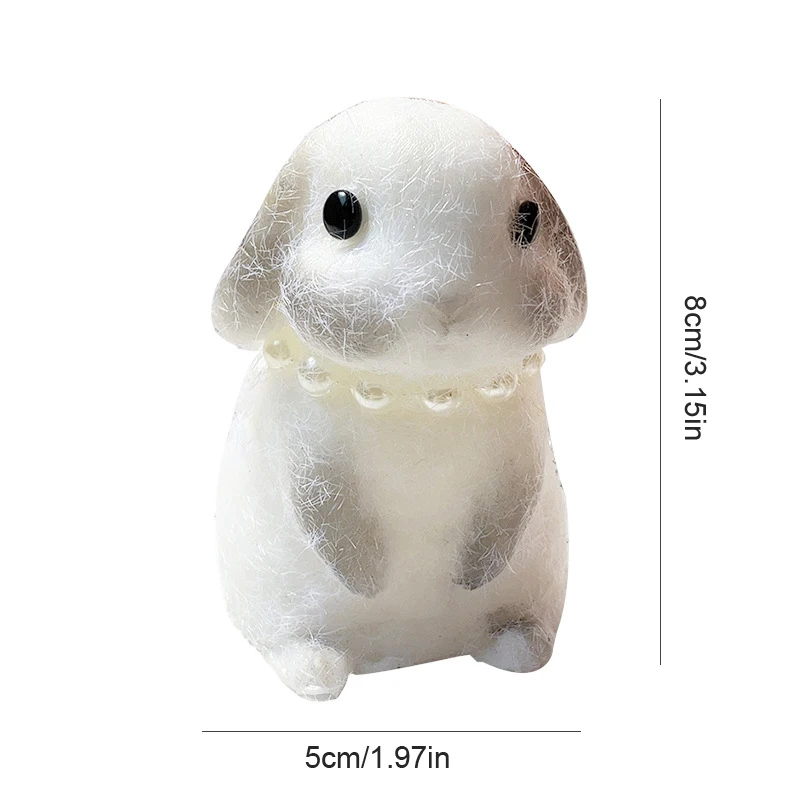 1pc Toy Rabbit Mochi Soft Rubber Toy Cute Rabbit Pinching Slow Rebound Decompression Vent Toy Stress Release Gift