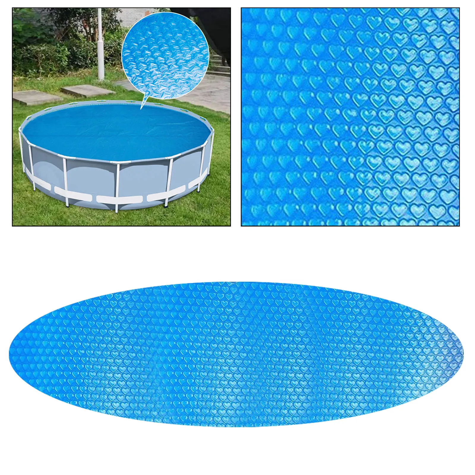 Round Solar Summer Waterproof Pool Tub Swimming Pool Cover  Dust Outdoor PE Bubble Film Blanket Accessory Pool Cover