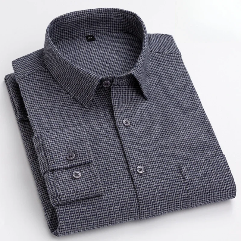 new in shirt hight-qulity 100%cotton long-sleeve shirts for men slim fit casual shirt solid england style tops elegants clothes