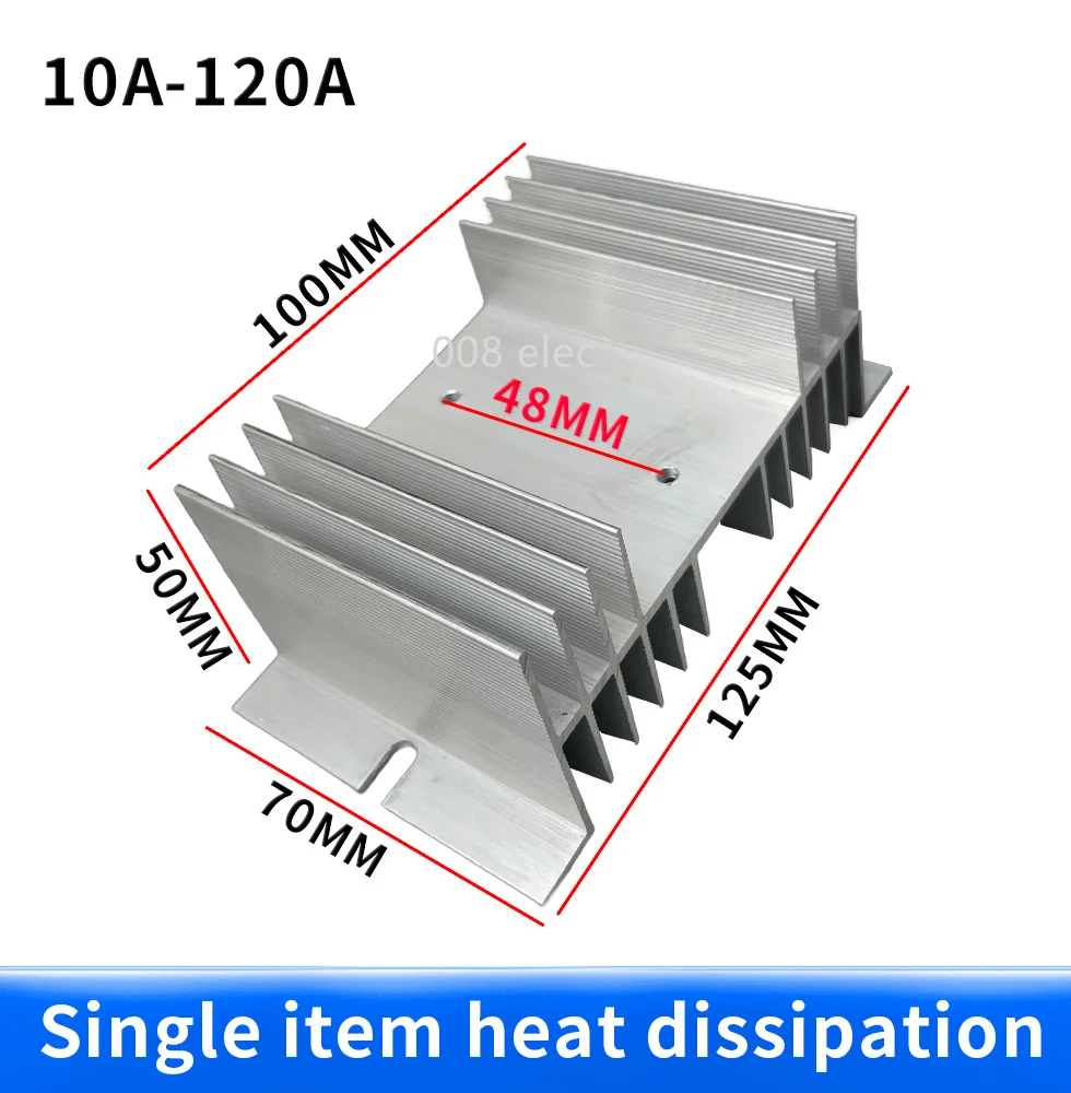 Aluminum Heat Sink Dissipation Radiator Rail Mount Suitable for Single Phase Solid State Relay SSR-40DA 10A 25A 40A 60A 80A SSR