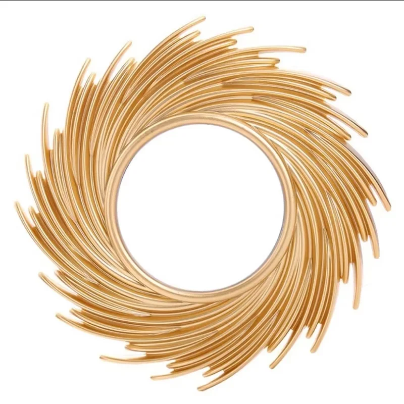 Espejo de maquillaje redondo de ratán, Art Deco innovador, espejo de pared para baño, espejo de maquillaje, espejo decorativo, espejo de baño, artesanías