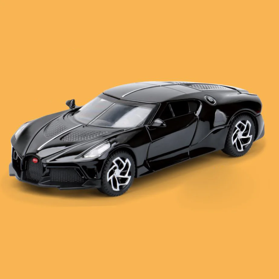 Hot 1:32 scale wheels Bugattis La Voiture Noire super sport car metal model with light and sound diecast vehicle pull back toys