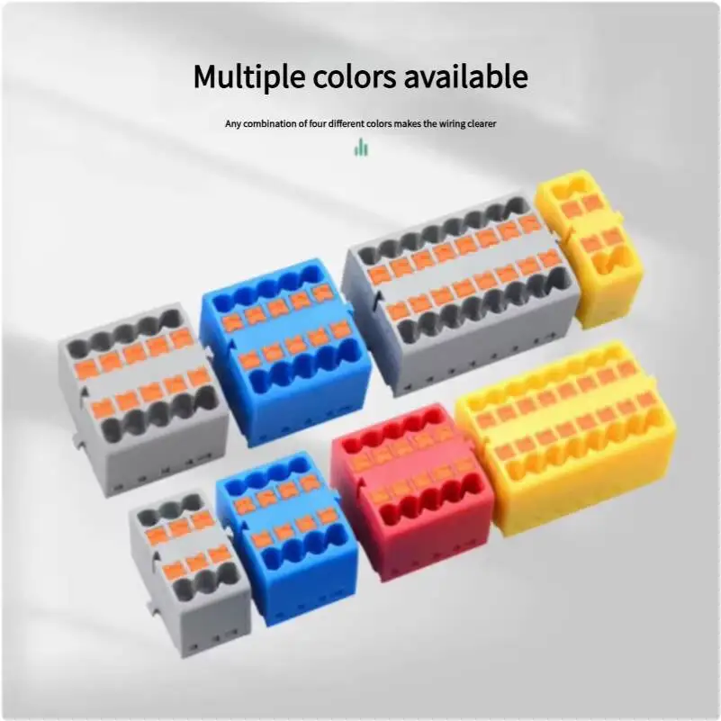 

Home Mini Rail-Type Quick Junction Box | Plug-in 1-In-Multi-Out Terminal Wire Connector for Easy Wiring