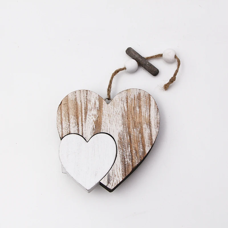 DIY Crafts Pendant Wooden Heart Desgin For Party Wedding Valentine\'s Day Hanging Ornament Nordic Vintage Creative Decoration