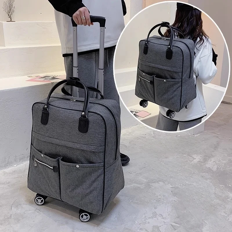ultra-light-travel-backpack-luggage-bag-with-double-shoulder-straps-and-wheels-oxford-cloth-youth-suitable-pure-color-design