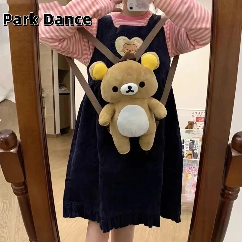 San-X Rilakkuma sac à dos en peluche grande capacité Kawaii ours cartable mignon fermeture éclair conception japonais JK Lolita inspiré sac de rangement