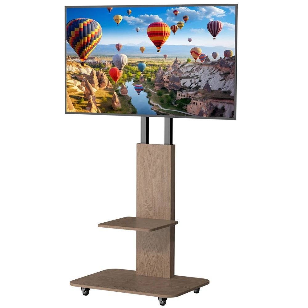 

Rolling TV Floor Stand for 40-75 Inch Flat Screens Tilting TV Cart Stand with Wheels Height Adjustable