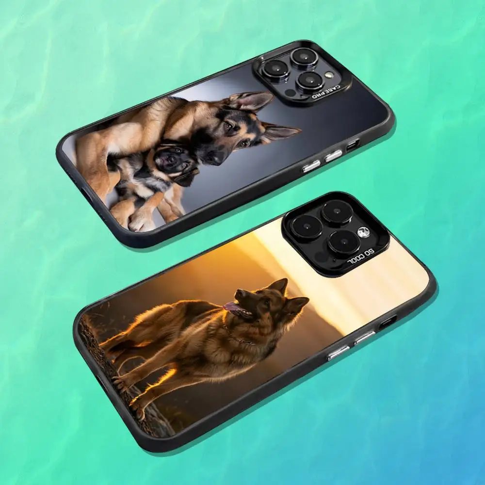 

Animal German Shepherd Dogs Phone Case For iPhone 16,15,14,13,12,11,Mini,Pro,MAX Black Matte Shockproof Cover