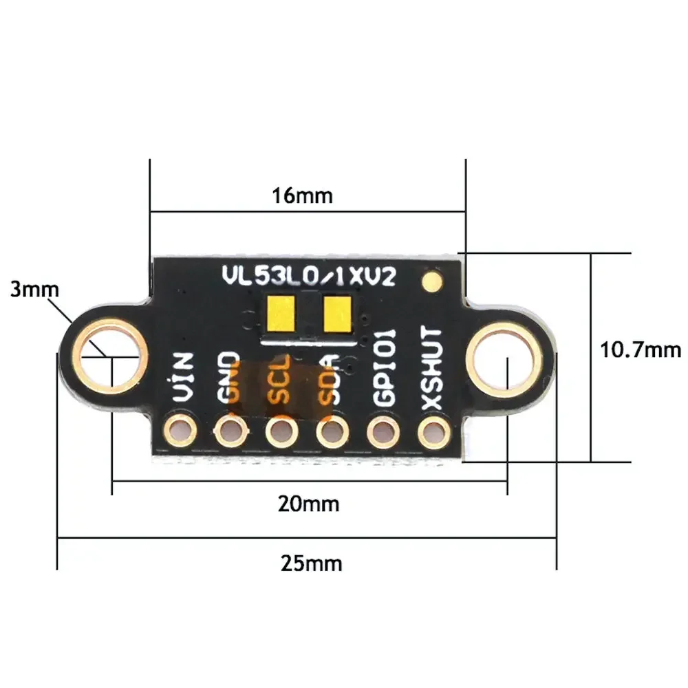 Capteur de distance VL53L1X TOF (LiDAR) de haute précision avec interface STM32 pour Arduino/Raspberry Pi et robotique