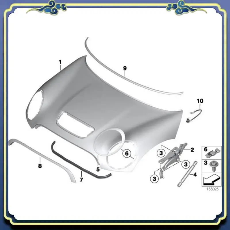 

AU16-Front Chrome Headlight Trim Ring For BMW Mini Cooper R56 R55 R57 R58 R59 2007-2015 Chrome Eyebrow Ring Cover