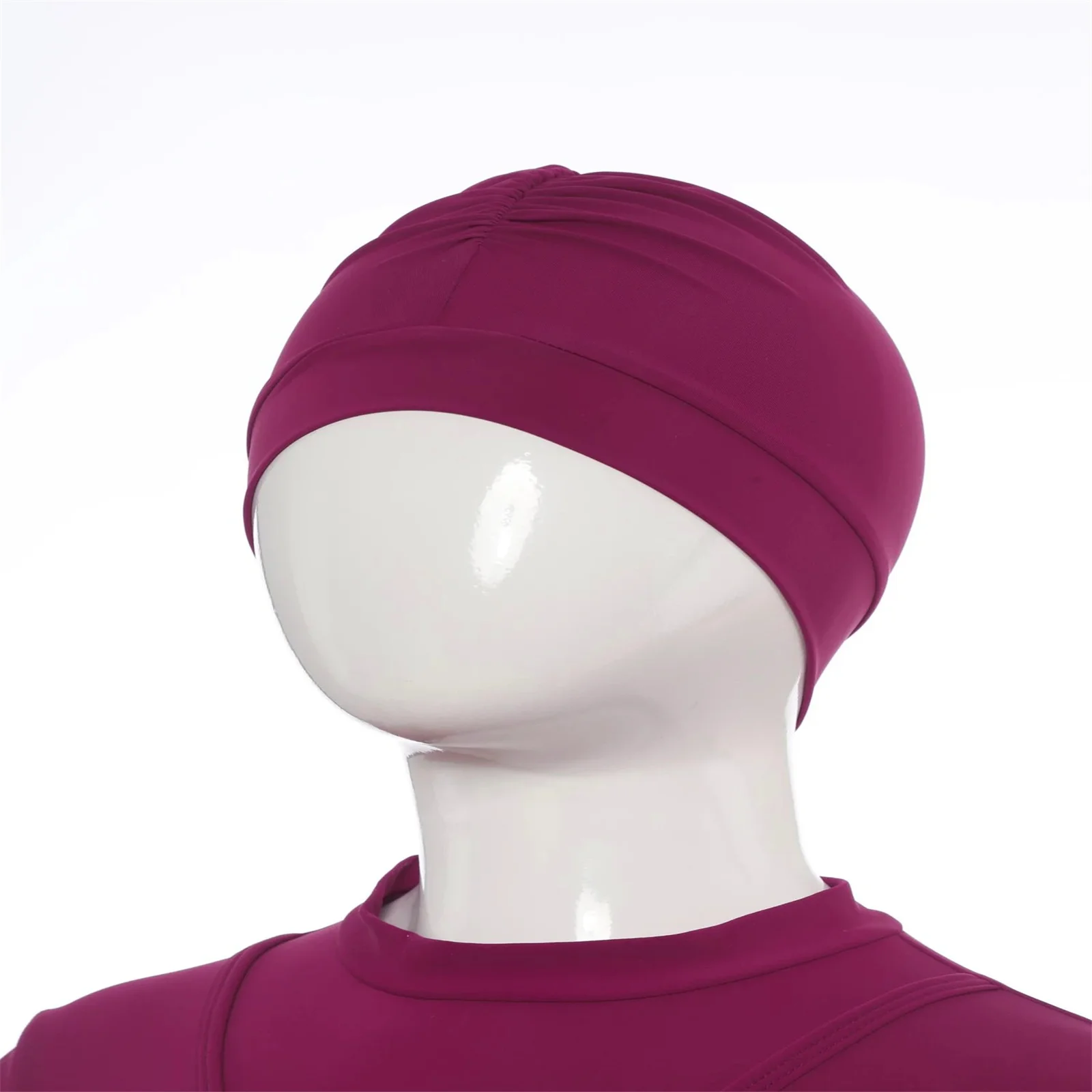 

Girls Plain Color Swimwear Rash Guard Swimsuit Long Sleeves Tiered Flounce Swim Dress Pants Hat Beach Quickly-dry Bathing Suit