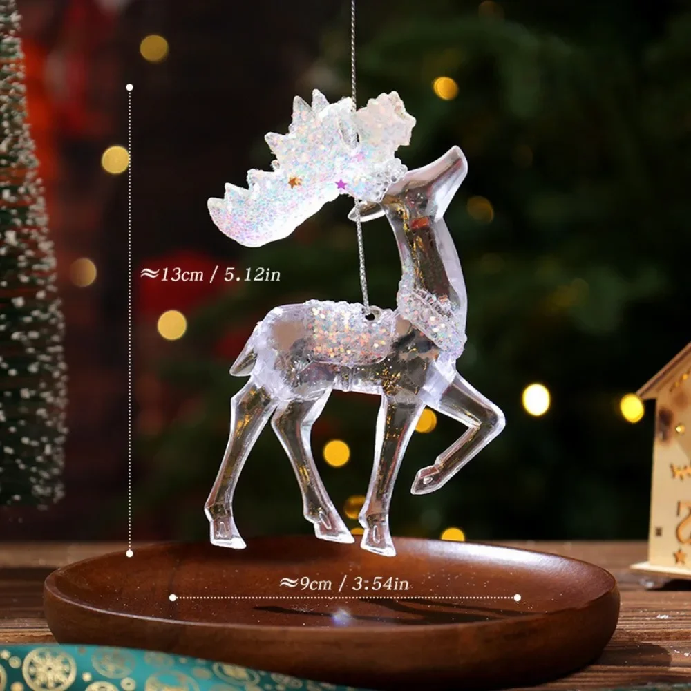 الاكريليك عيد الميلاد ندفة الثلج المعلقات شفافة بريق شجرة عيد الميلاد الشنق ندفة الثلج تصميم كريستال واضح