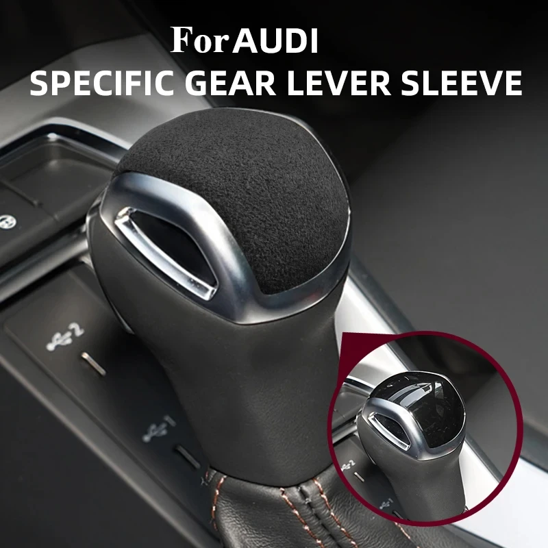 Top Suede Wrap Gear Shift Knob ABS Trim Cover Interior Sticker For Audi Q3  Sportback 2019 2020 2021  Accessories