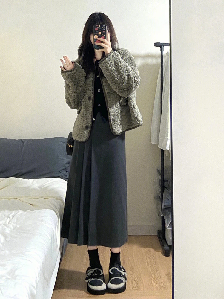 

Корейская короткая куртка-жакет для женщин: новая осенне-зимняя коллекция, премиум-класс, маленький размер, в стиле французского шика, для верхней части тела