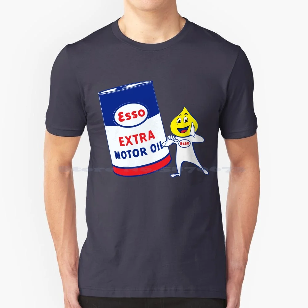 Esso Motor Oil T Shirt 100% Cotton Tee Gasoline Oil Car