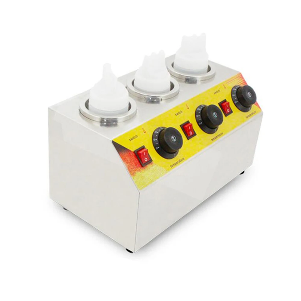 Electric Chocolate Sauce Warmer 3 Bottle Sauce Dispenser Sauce Warmer Machine  Plastic Squeeze Condiment Bottles