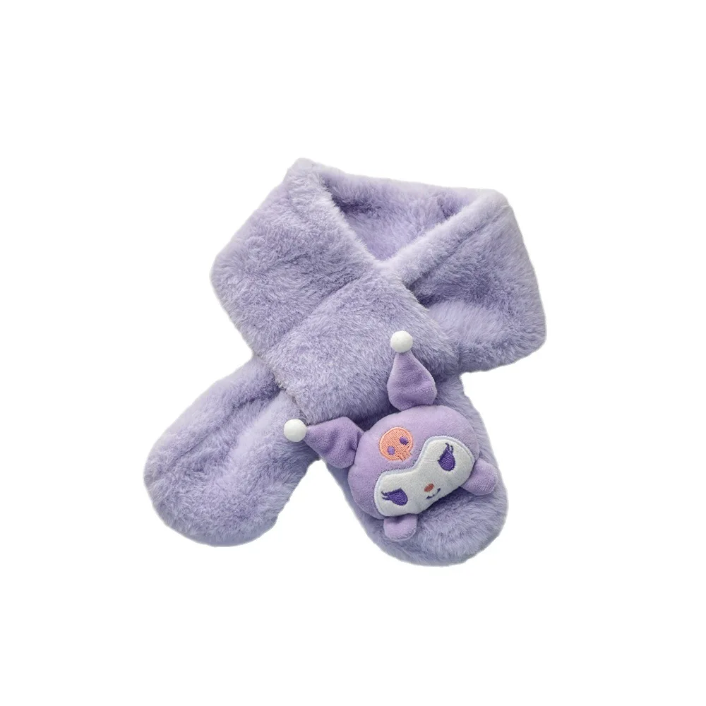 Sanrio Kids Plush Wrap Neck Warmer Winter Scarf Kids Collar Scarf Neck Warmer Winter Kuromi Scarf for Kids Girls Boys