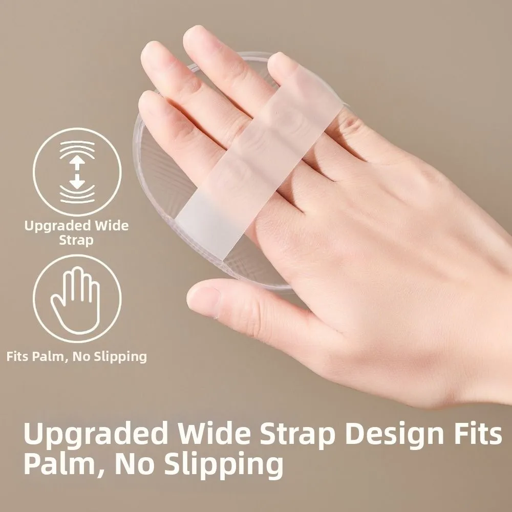 Round Soft Silicone Gel Powder Puff Reusable Non-Absorbing Lotion Applicator Clear BB Cushion Puff