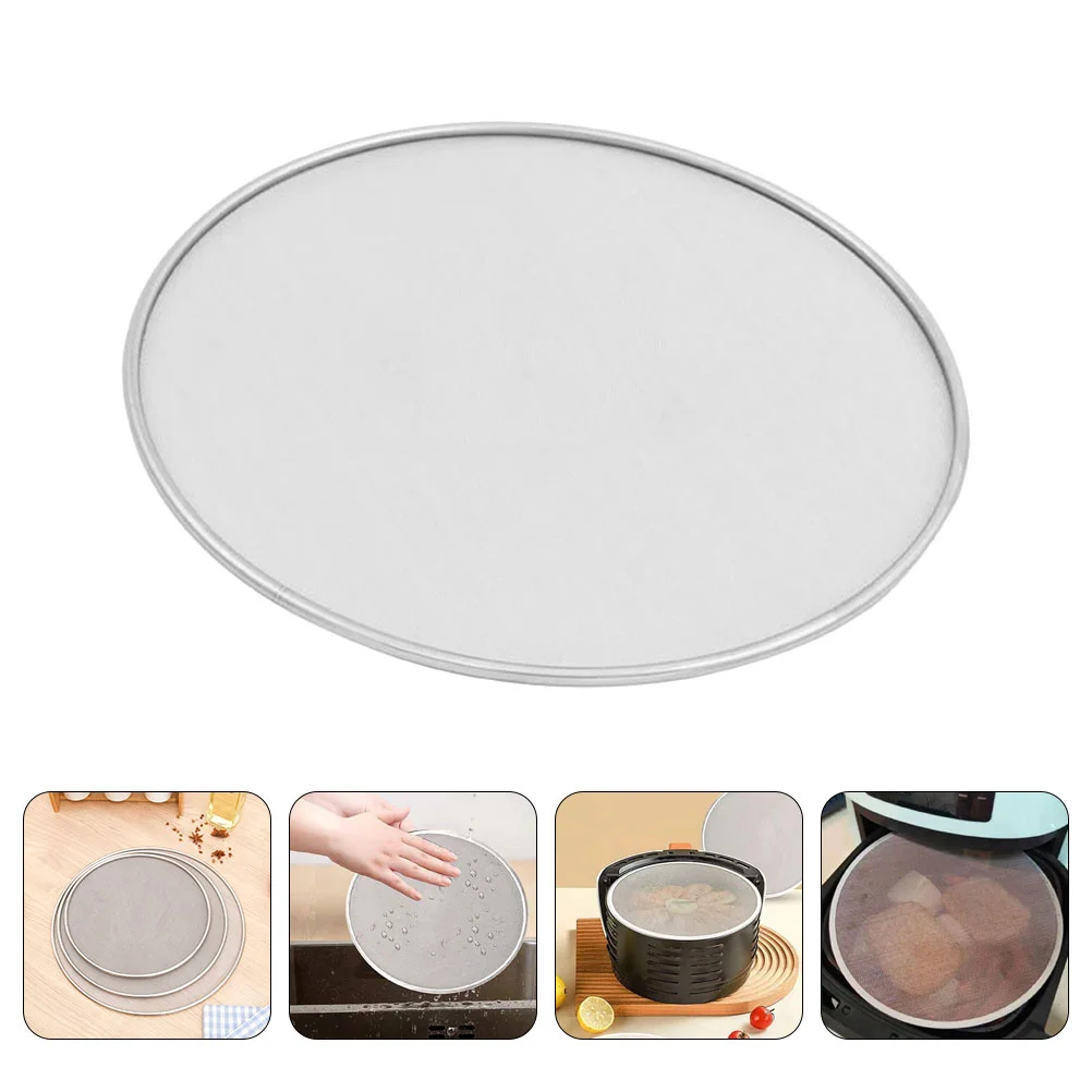 21cm Air Fryer Anti Oil Splatter Guard Stainless Steel Grease Cover Mesh Screen Prevent Oil Spattering Soup Overflow