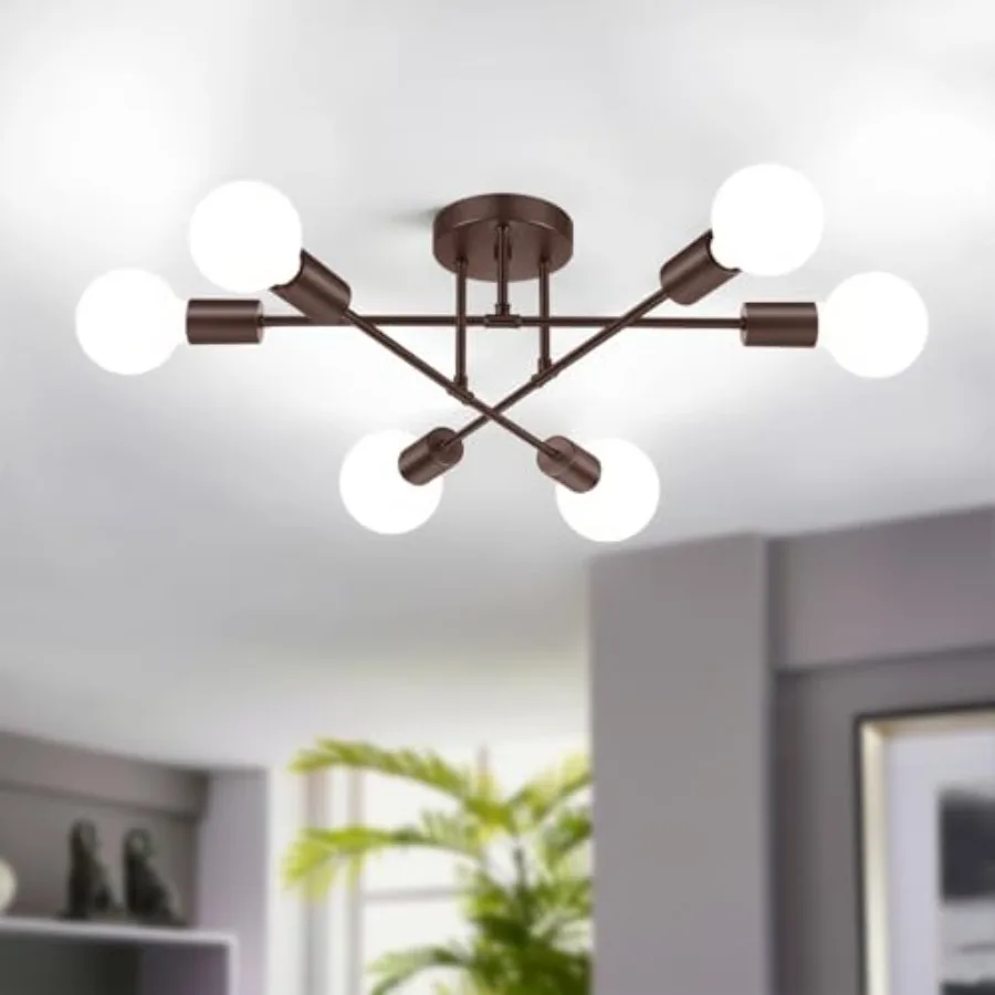 Modern Sputnik Chandelier Ceiling Light Fixture 6-Light, Bedroom Light Fixture, Sputnik Lights Fixture for Living Room, Dining