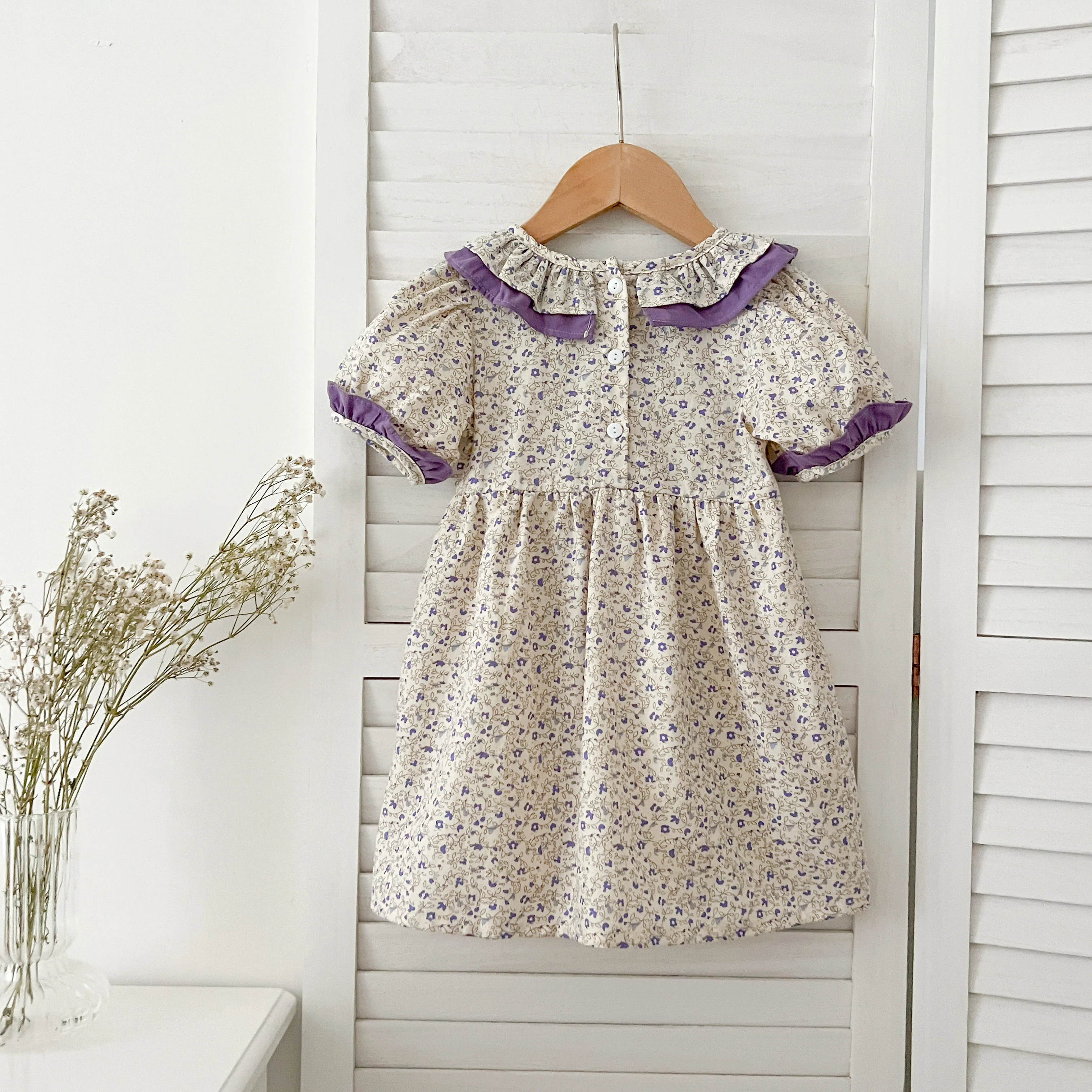 Sommer Baby Kleid Smocking Hand Stickerei Kleidung Kleinkind Mädchen Kleider Baumwolle Kinder Mädchen Puff Ärmel lässig weiches Mädchen Kleid ﻿ – Detail 4