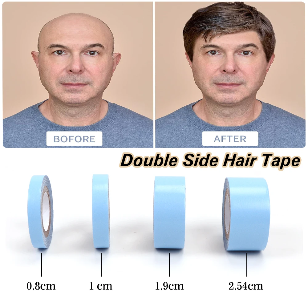 Hair SystemsTape For Lace Front Blue Double Sided Wig Tape For Hair Extensions 0.8Cm Width Adhesive Tape Wig Styling Tools