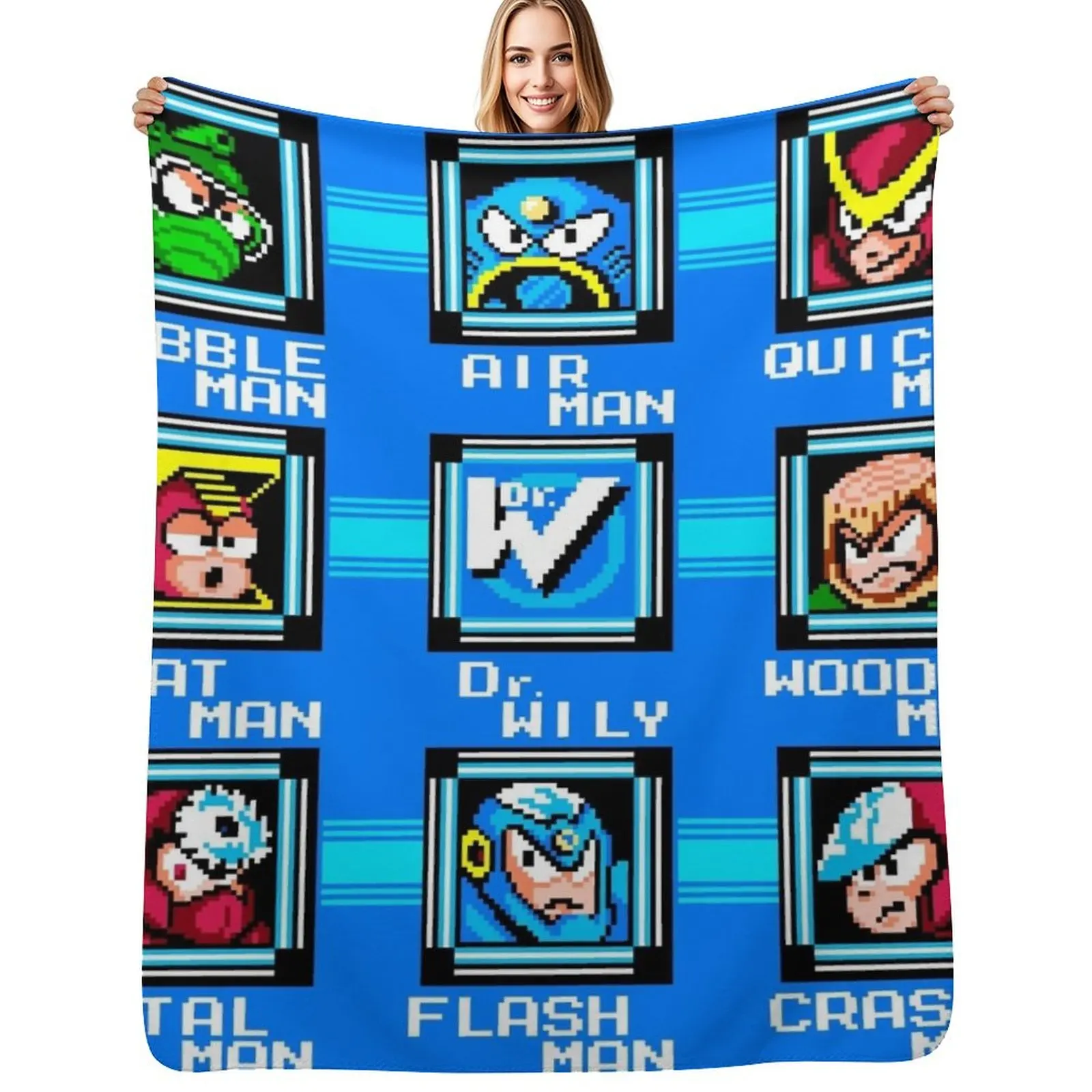 Megaman 2 Level Screen Throw Blanket Sofas Extra Large Throw Giant Sofa heavy to sleep Flannel Tourist Blankets