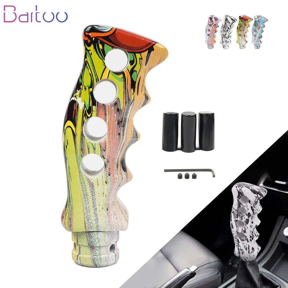 

New Manual Car Resin Graffiti Gear Shift Knob Mixed Pattern Shifting Head Street Style Gear Stick Shifter Lever Handle SFN152